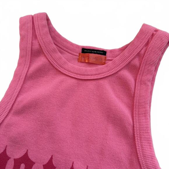Mother Move It The Chin Ups Ribbed Tank Top Shirt Gothic Spellout Women's Small - Picture 4 of 6